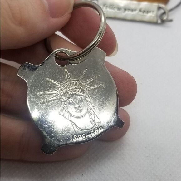 Vintage lady‎ liberty silver keychain - Picture 1 of 1